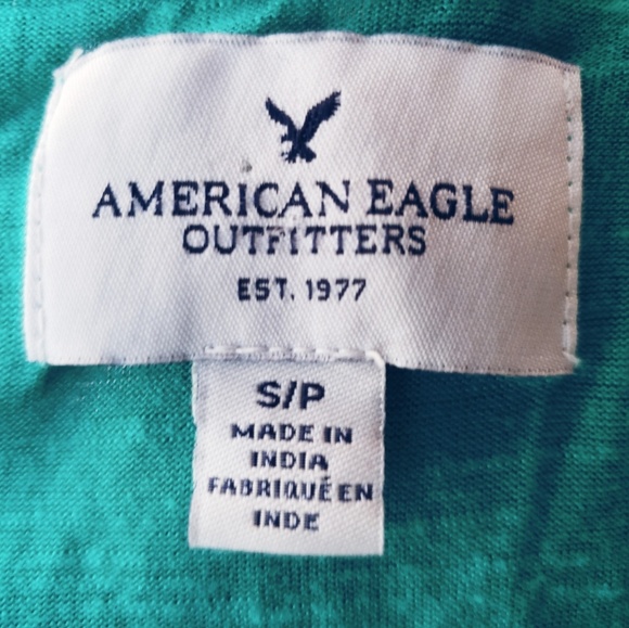 American Eagle Teal Racerback Eyelet Tank - Size S - Picture 3 of 4